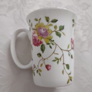 Floral garden butterfly pattern tall coffee tea mug Gracie Bone